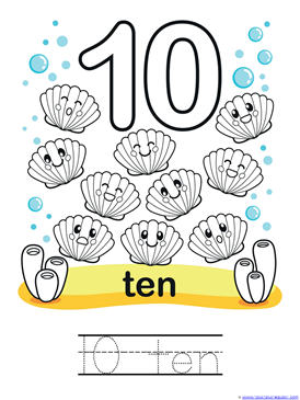 Ocean Animals Counting 0 through 10 Coloring Pages (1)