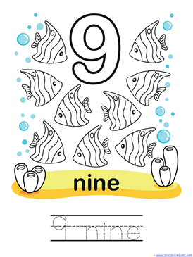 Ocean Animals Counting 0 through 10 Coloring Pages (11)