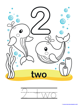 Ocean Animals Counting 0 through 10 Coloring Pages (4)