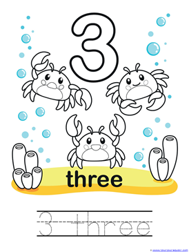 Ocean Animals Counting 0 through 10 Coloring Pages (5)