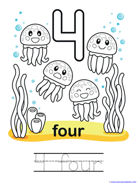 Ocean Animals Counting 0 through 10 Coloring Pages (6)