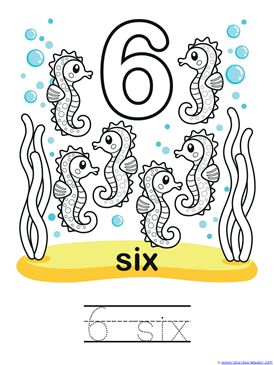 Ocean Animals Counting 0 through 10 Coloring Pages (8)