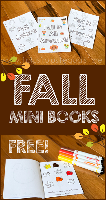 Fall Mini Books ~ Free Printable | 1+1+1=1 | Bloglovin’