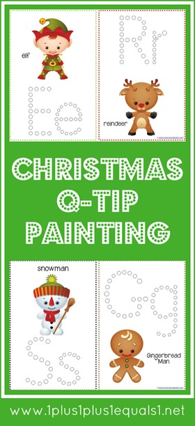 Christmas Q-Tip Painting Printables