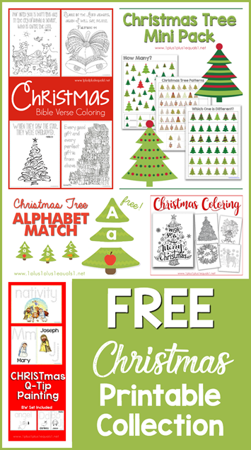 Christmas Theme Montessori Printables ~ 3 Part Cards - 1+1+1=1