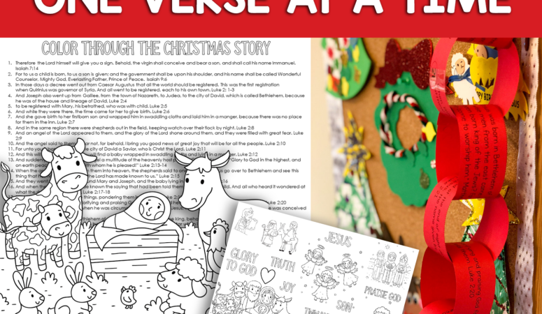 Color Through the Christmas Story–One Verse at a Time