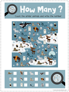 Arctic Animal I Spy Printable