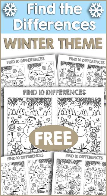 Find Ten Differences Winter Theme