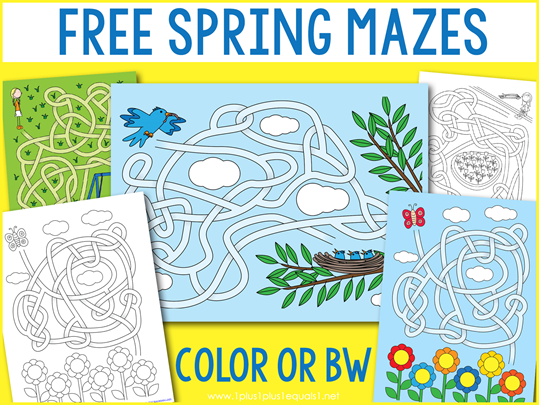 Spring Mazes for Kids