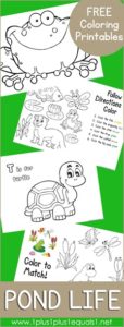 Pond Theme Printables and More! - 1+1+1=1