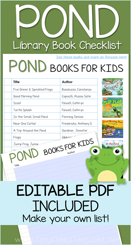 Pond Life Books Editable Library Checklist