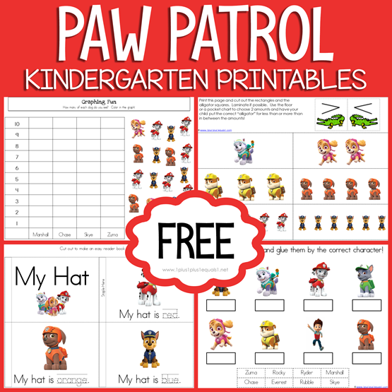 Paw Patrol Kindergarten Printables