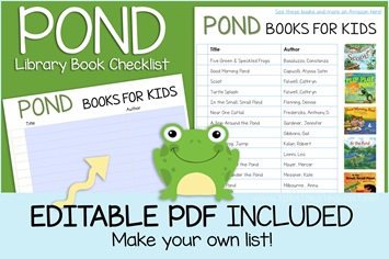 Pond Life Books Editable Book Checklist
