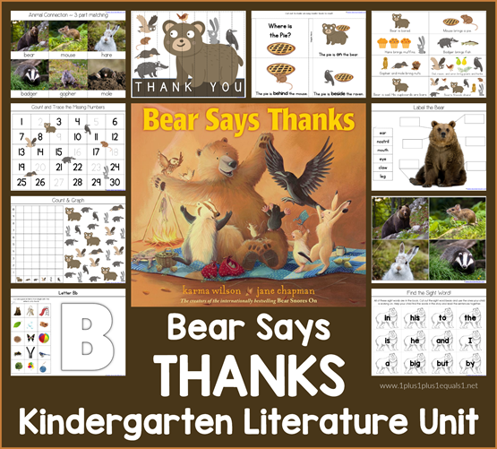 Bear Says Thanks Kindergarten Literature unit