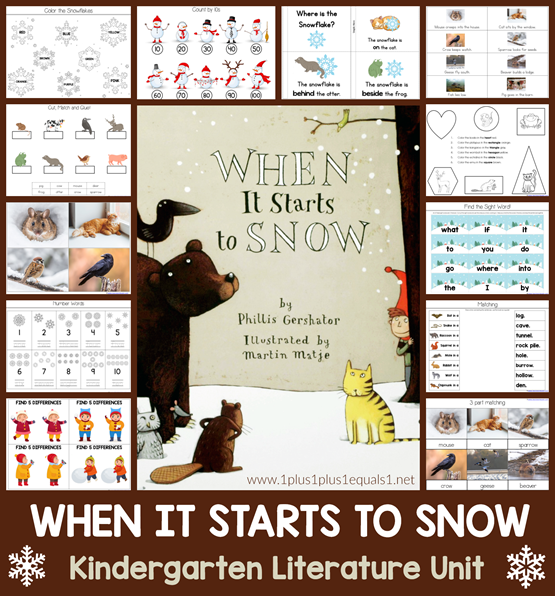 When It Starts to Snow Kindergarten Literature Unit