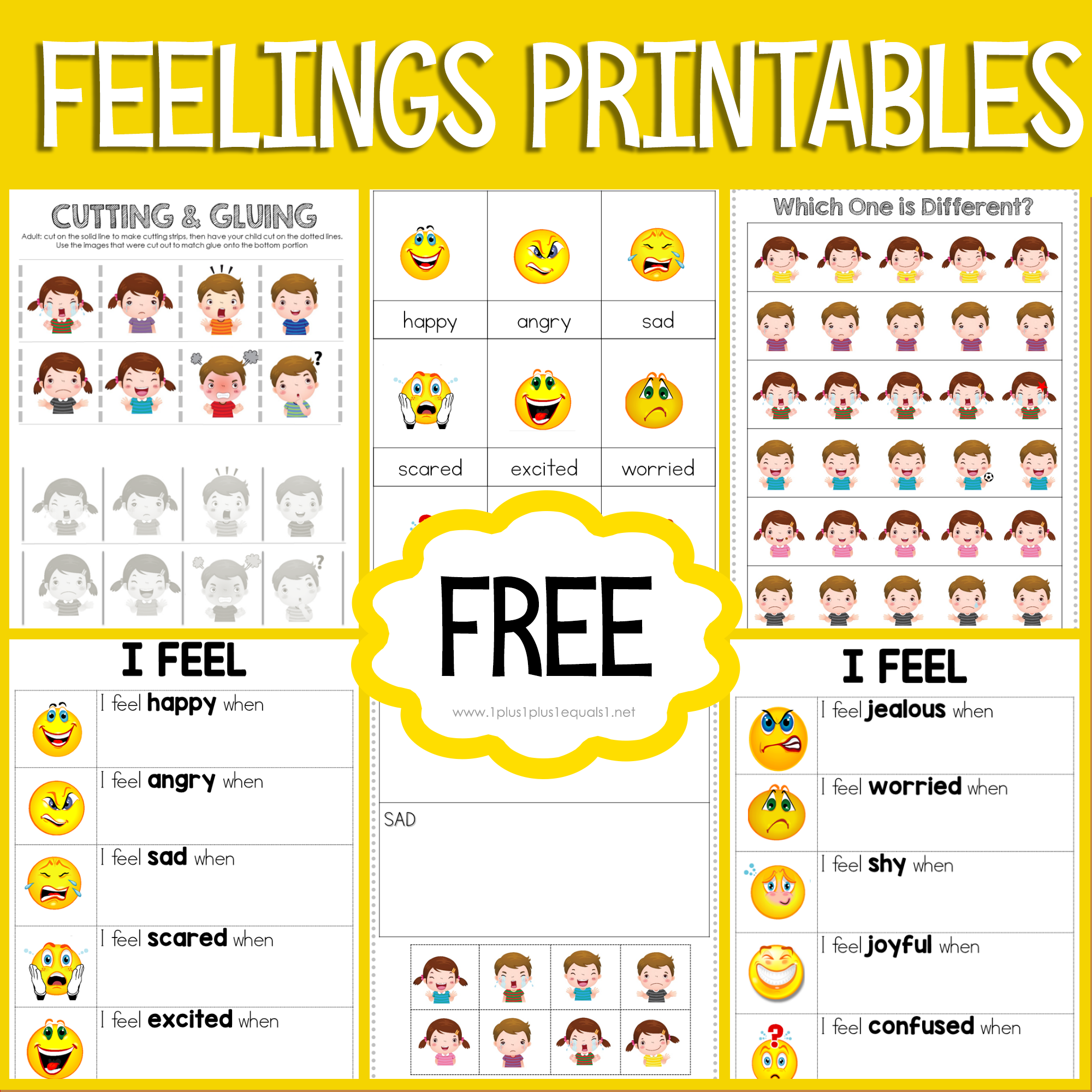 feelings printables for kids 1 1 1 1