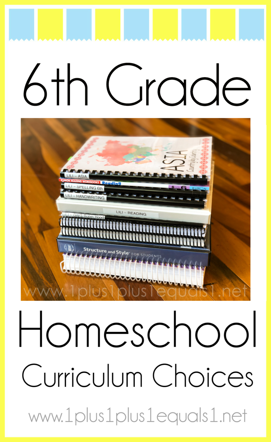 6th Grade Homeschool Curriculum Choices, Round 2 - 1+1+1=1