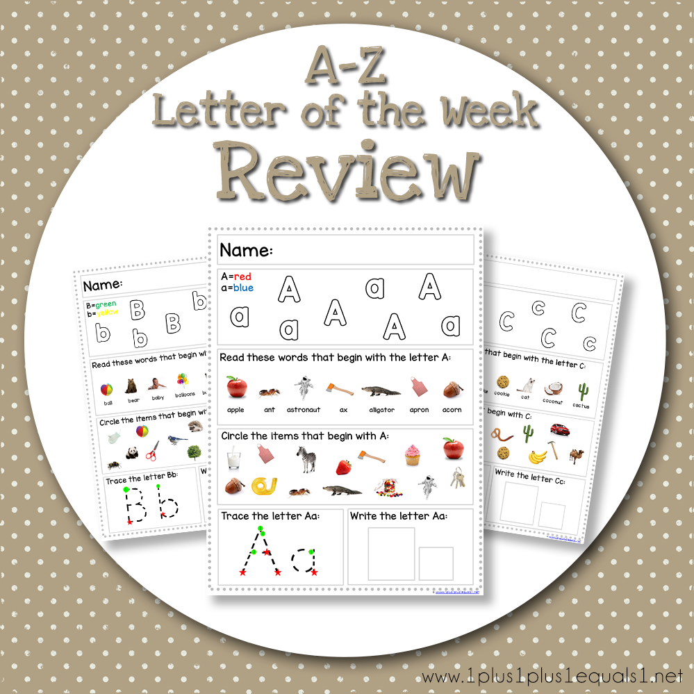 Letter of the Week Review Worksheets