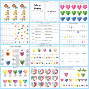 Love Theme Kindergarten Printables - 1+1+1=1
