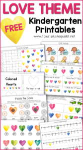 Love Theme Kindergarten Printables - 1+1+1=1