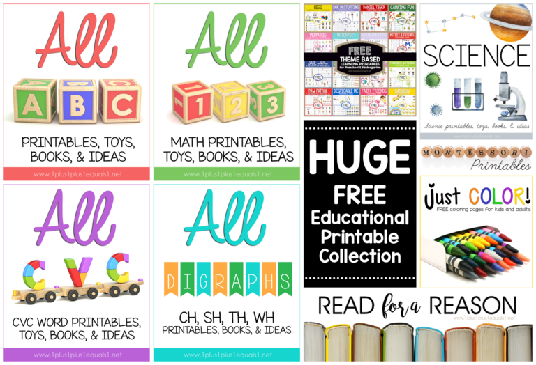 All Homeschool Printables A-Z - 1+1+1=1