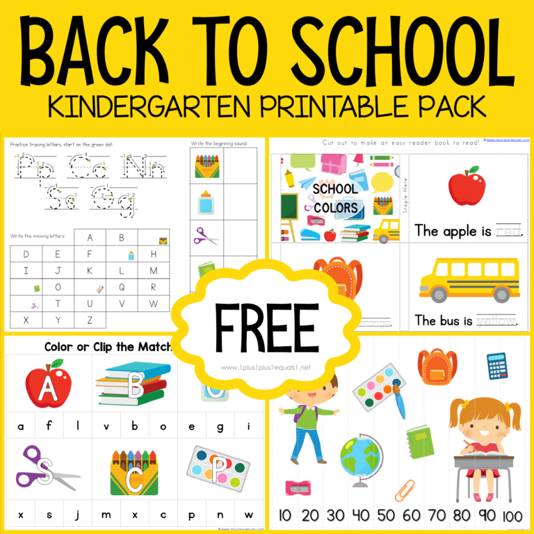 Kindergarten Printables Archives - 1+1+1=1