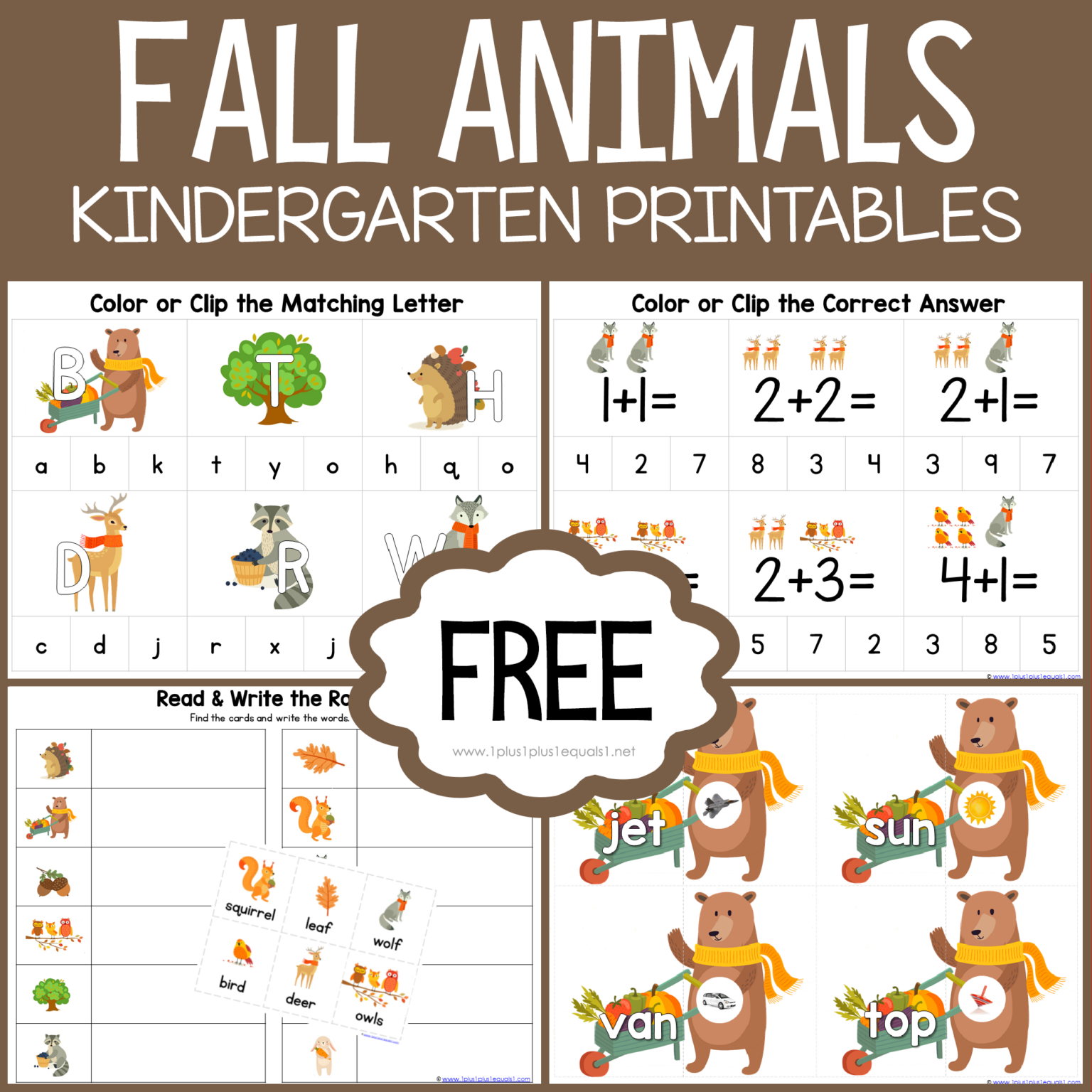Kindergarten Printables Archives - 1+1+1=1