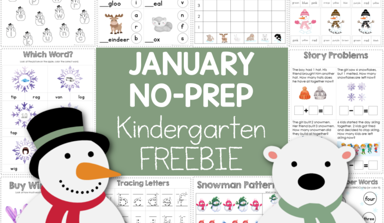 Winter Theme Kindergarten No-Prep Printable Activity Pack