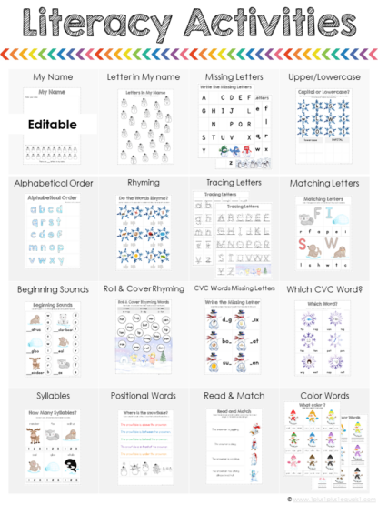 Winter Theme Kindergarten No-Prep Printable Activity Pack – Open Edutalk