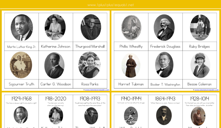 Black History 3 Part Cards ~ Heroes of Black History