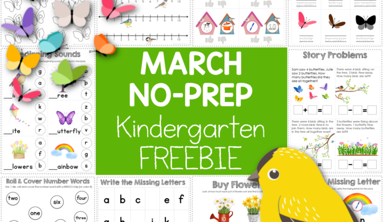 Spring Theme Kindergarten No-Prep Printable Activity Pack for March