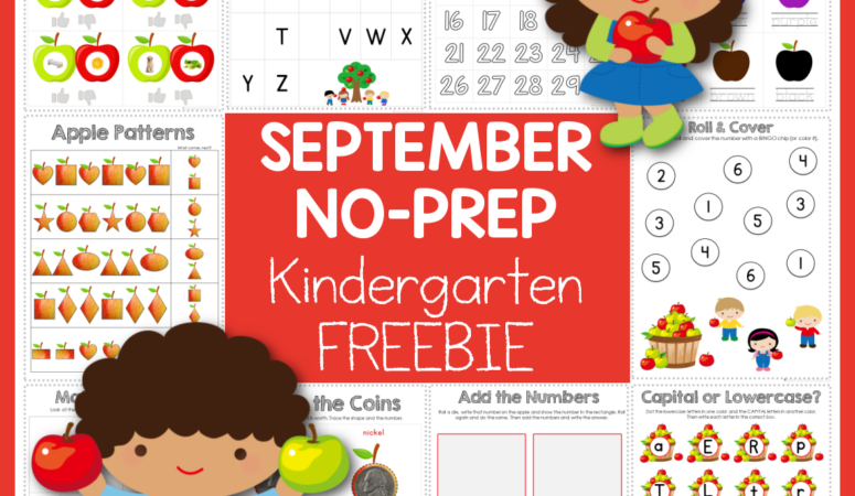 Apple Theme No-Prep Kindergarten Activity Pack for September
