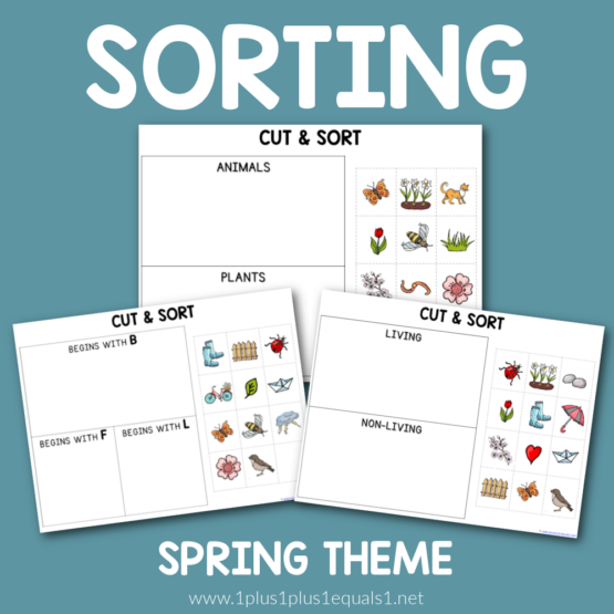 Free Spring Printables for Kids - I Spy - 1+1+1=1