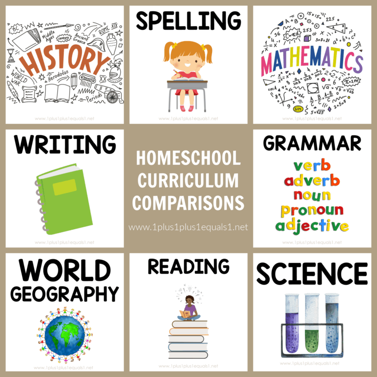 Homeschool Curriculum Comparisons - 1+1+1=1