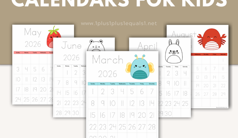 Squishmallow Printable Calendars for Kids